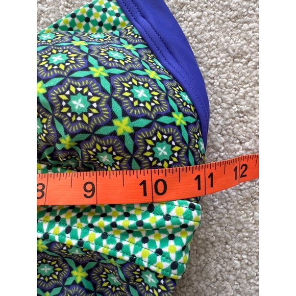 Prana Womens XS One-Piece Swimsuit With Blue Green & Yellow Geometric Print Halt - Picture 11 of 12